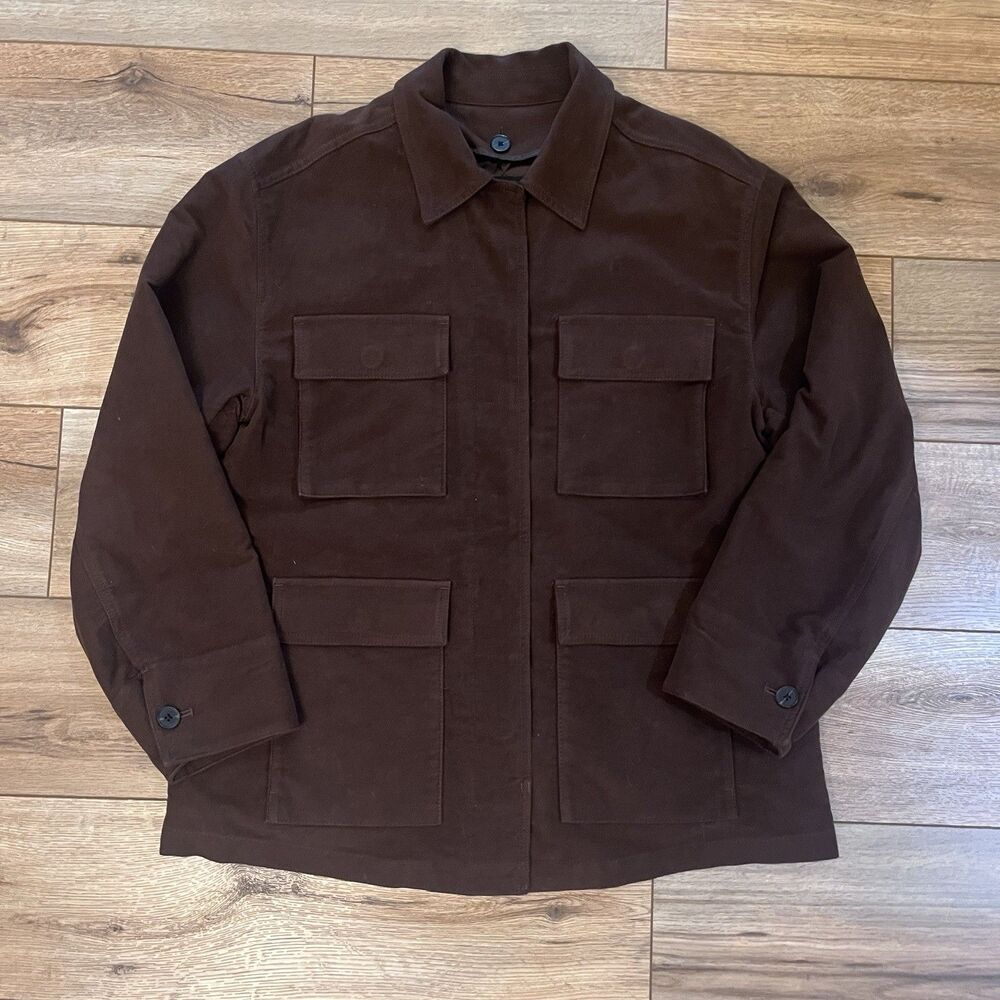 Madewell Flap Pocket Field Jacket Brown Dark Chicory Moleskin w/Liner Size M